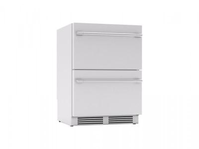 24" Zephyr 5.1 Cu. Ft. Built-In Outdoor Dual Zone Refrigerator Drawers in Stainless Steel - PRRD24C2AS-OD