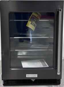 24" KitchenAid Undercounter Refrigerator with Glass Door and Shelves with Metallic Accents - KURL314KBS