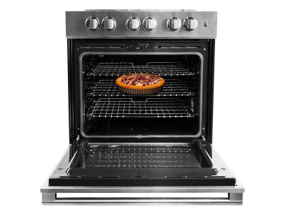 30" Blomberg Free Standing & Induction Slide-In Range with 4 Burners - BIR34452CSS