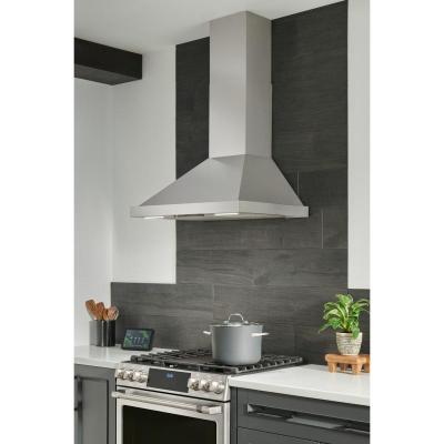 30" Best Chimney Pyramidal Wall Mount Hood with SmartSense and Voice Control in Stainless Steel - WCP1306SS