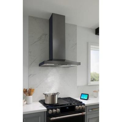 30" Best Wall Mount Chimney Hood with SmartSense and Voice Control and 650 Max Blower CFM in Black Stainless - WCS1306BLS