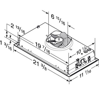 21" Broan Custom Range Hood Power Pack Insert in Stainless Steel - PM300SS