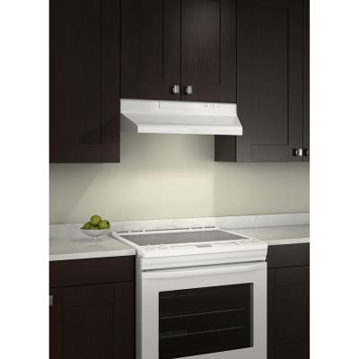 30" Broan NuTone NU2 Series Under-Cabinet Range Hood with 210 Max Blower CFM in White - NU230WW