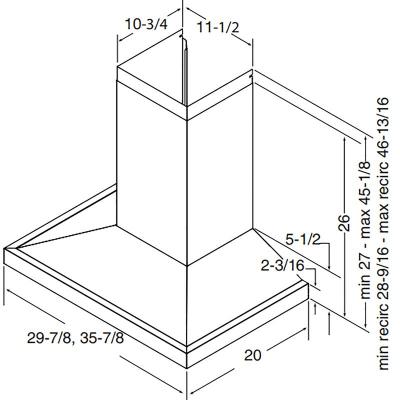 36" Broan Pyramid Chimney Range Hood in Stainless Steel - EWS1366SS