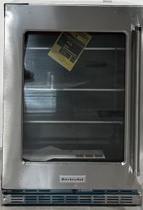 24" KitchenAid Undercounter Refrigerator with Glass Door and Shelves with Metallic Accents - KURL314KSS