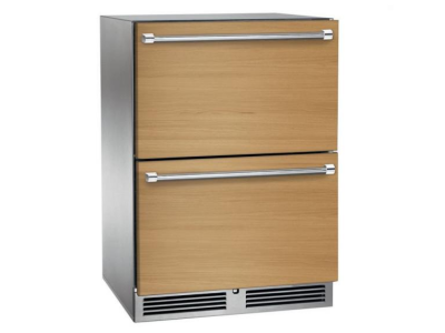 24" Perlick Signature Series Dual-Zone Refrigerator Freezer in Custom Panel - HP24ZS-4-6