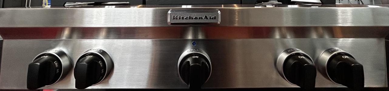 36" KitchenAid 4-Burner with Grill Gas Rangetop Commercial-Style - KGCU462VSS