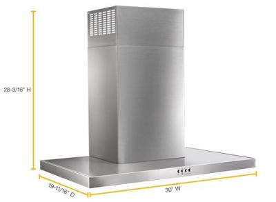 30" Whirlpool Stainless Steel Wall Mount Flat Range Hood - WVW57UC0FS