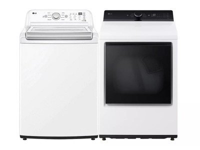 27" LG Top Load Washer and Electric Dryer - WT7155CW-DLE8400WE