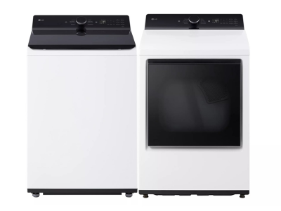 27" LG Top Load Washer and Electric Dryer - WT8405CW-DLE8400WE