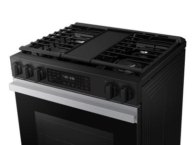 30" Samsung 6.0 Cu. Ft. Slide-in Gas Range with Fan Convection in Stainless Steel - NSG6DG8300SRAA