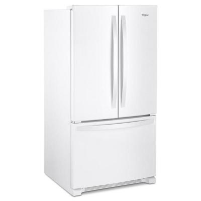 36" Whirlpool French Door Bottom Mount Refrigerator in White - WRFF3236RW