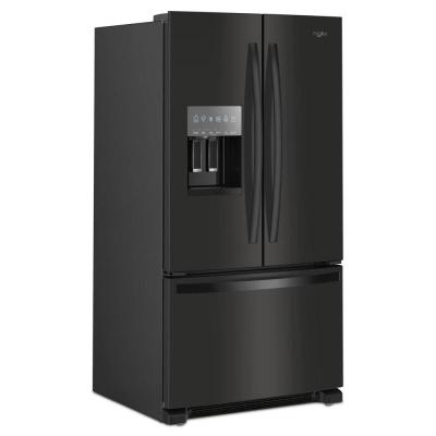 36" Whirlpool 25.2 Cu. Ft. French Door Bottom Mount Refrigerator in Black - WRFF3436RB