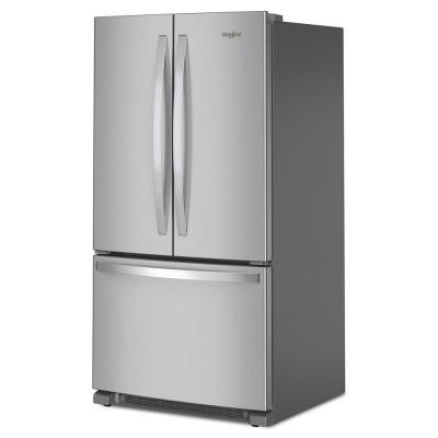 36" Whirlpool French Door Bottom Mount Full Depth Refrigerator in FingerPrint Resistant Stainless Steel - WRFF3036RZ