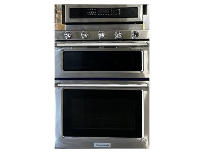 30" KitchenAid 5 Burner Dual Fuel Double Oven Convection Range - KFDD500ESS