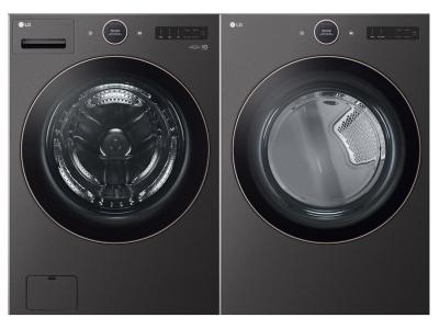 27" LG 5.8 Cu.Ft. Front Load Washer and 7.4 Cu. Ft. TurboSteam AI Dryer - WM6500HBA-DLEX6500B