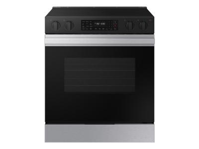 30" Samsung 6.3 Cu. Ft. Fan Convection Electric Slide-in Air Fry Range - NSE6DG8300SRAC