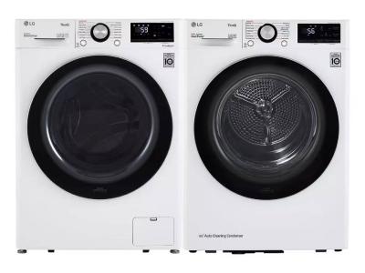 24" LG  2.6 Cu. Ft. Front Load Washer and Front Load Dryer - WM1455HWA-DLHC1455W