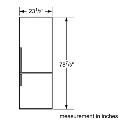 24" Bosch 11 Cu. Ft. 800 Series Counter-Depth Bottom-Freezer Refrigerator In Stainless Steel - B11CB50SSS