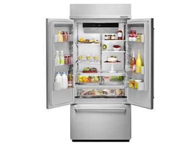 36" KitchenAid 20.8 Cu. Ft. Built In Stainless Steel French Door Refrigerator with Platinum Interior Design - KBFN506ESS