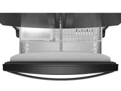 36" Whirlpool 20 Cu. Ft. French Door Bottom Mount Counter Depth Refrigerator in Black - WRFC2036RB