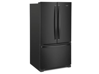 36" Whirlpool 20 Cu. Ft. French Door Bottom Mount Counter Depth Refrigerator in Black - WRFC2036RB