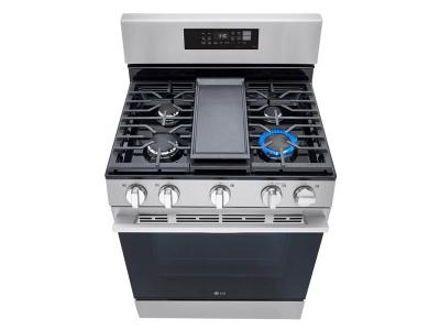 30" LG 6.3 Cu. Ft. Smart Wi-Fi Enabled Probake Convection Gas Range with Air Fry & EasyClean - LRGN6323Y