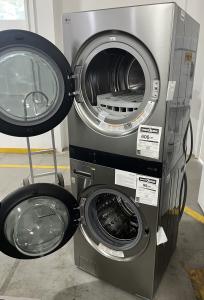 27" LG STUDIO Smart Front Load WashTower with 5.0 Cu. Ft. Washer and 7.4 Cu. Ft. Electric Dryer with Center Control - SWWE50N3
