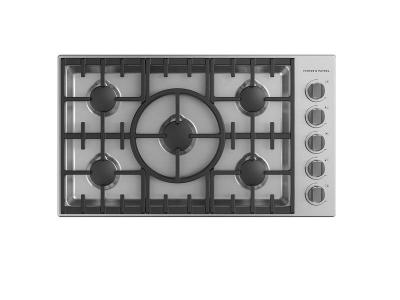 36" Fisher & Paykel Gas Cooktop with 5 Sealed Dual Flow Burners - CDV3-365H-N