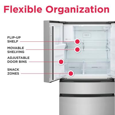 36" Frigidaire 26 Cu. Ft. Standard Depth 4-Door French Door Refrigerator - FRMS2733AV