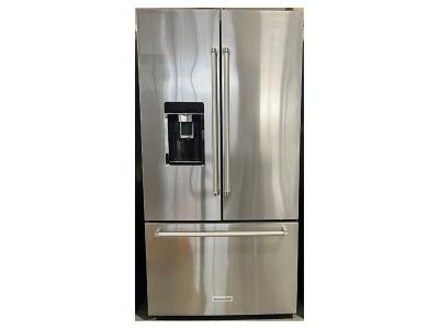 36" KitchenAid 23.8 Cu. Ft. Counter Depth French Door Platinum Interior Refrigerator - KRFC704FPS
