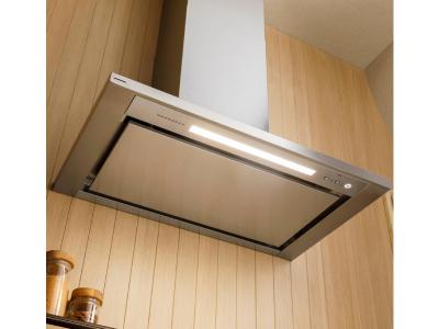 36" Monogram Wall-Mounted Pyramid Chimney Vent Hood with Air Quality Sensors - ZVWS361SRSS