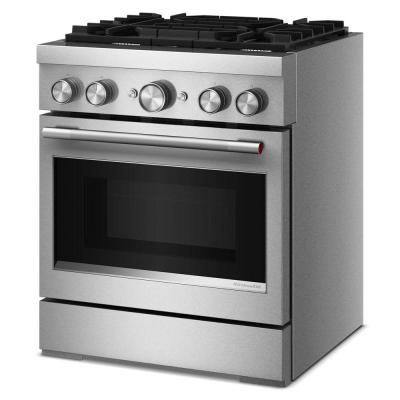30" KitchenAid 4 Burner Commercial-Style Dual Fuel Range - KFDS930SSS