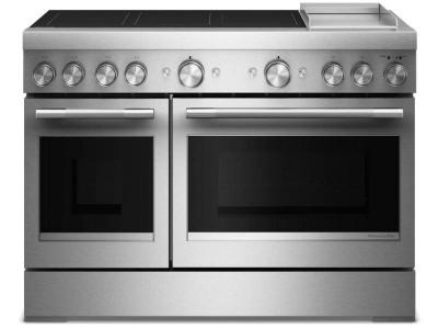 48" KitchenAid 6-Element Induction Freestanding Commercial-Style Range with Griddle - KFID948SSS
