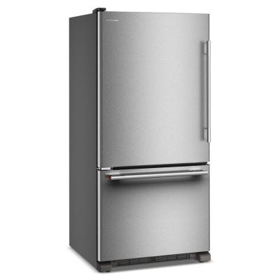 33" KitchenAid 22 Cu. Ft. Standard-Depth Bottom Mount Refrigerator - KRBL133SPS