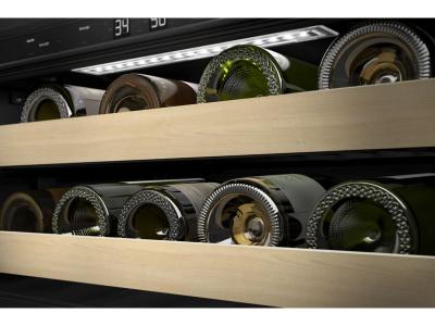 24" KitchenAid Beverage Center with Glass Door and Wood-Front Racks - KUBL524SPS