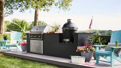 18" Lynx Kamado Ceramic Charcoal Grill With Rotisserie - LCGRBK