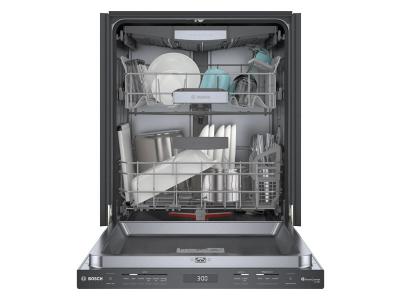 24" Bosch 800 Series 42 dBA Dishwasher with Flexible 3rd Rack in Black Stainless - SHP78CM4N