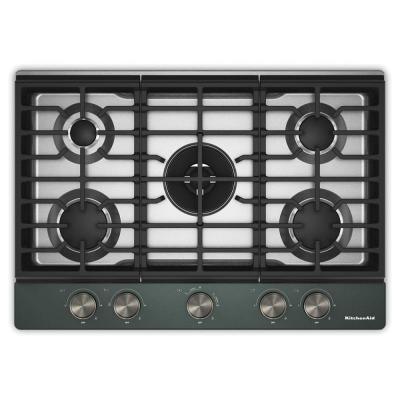 30" Kitchenaid Gas-on-Metal Cooktop with an Integrated Wok Grate - KCGK530SJP