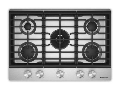 30" KitchenAid Gas-on-Metal Cooktop with an Integrated Wok Grate - KCGK730SSS