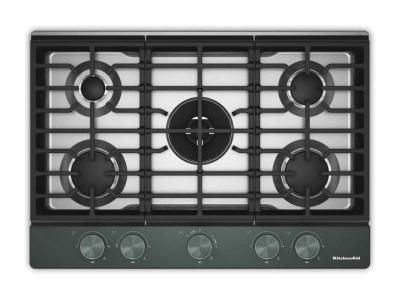 30" KitchenAid Gas-on-Metal Cooktop with an Integrated Wok Grate - KCGK730SJP