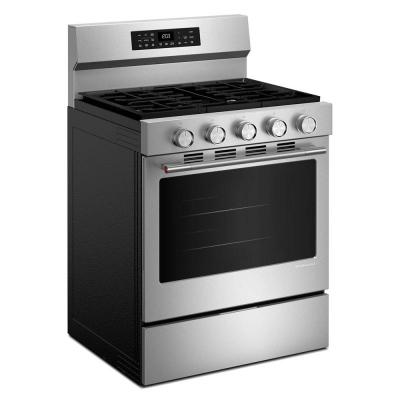 30" Kitchenaid 5.0 Cu. Ft. Smart Freestanding Gas Range with Convection Cooking Modes - KFGS330TPS
