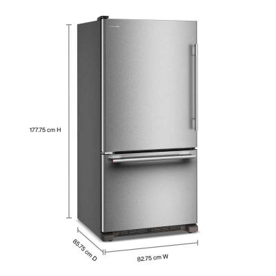 33" KitchenAid 22 Cu. Ft. Standard-Depth Bottom Mount Refrigerator - KRBL133SPS