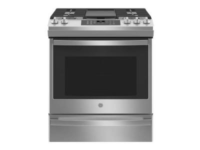 30" GE 5.6 Cu. Ft. Slide In Gas Range With Convection - JCGS760SPSS