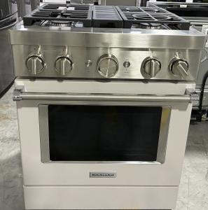 30" KitchenAid 4.1 Cu. Ft. Smart Commercial-Style Dual Fuel Range With 4 Burners - KFDC500JMH