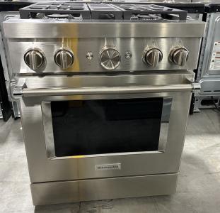 30" KitchenAid 4.1 Cu. Ft. Smart Commercial-Style Dual Fuel Range With 4 Burners - KFDC500JSS