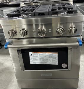 30" KitchenAid 4.1 Cu. Ft. Smart Commercial-Style Gas Range With 4 Burners - KFGC500JSS