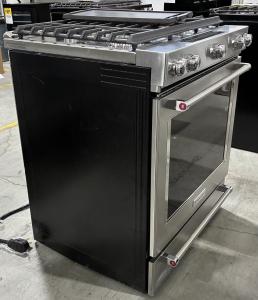 30" KitchenAid 7.1 Cu. Ft. 5 Burner Dual Fuel Convection Front Control Range With Baking Drawer - YKSDB900ESS