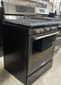 30" KitchenAid 5.8 Cu. Ft. 5 Burner Gas Convection Range - KFGG500EBS