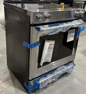 30" KitchenAid 6.4 Cu. Ft. 5-Element Electric Convection Front Control Range - YKSEG700ESS